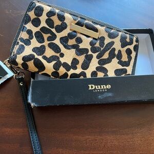 Dune London genuine calf hair Animal Print Zip Wallet